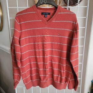 Tommy Hilfiger Striped V-Neck Sweater